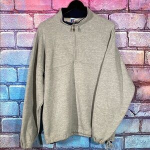 Russell Pullover Sweatshirt XL Gray Quarter-Zip Activewear